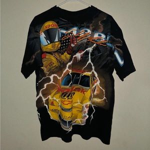 Vtg Sterling Marlin Kodak Film Lightning All Over Print Nascar Tshirt